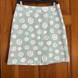Talbots Light Green A-Line Skirt – White Circle Print - Size 12